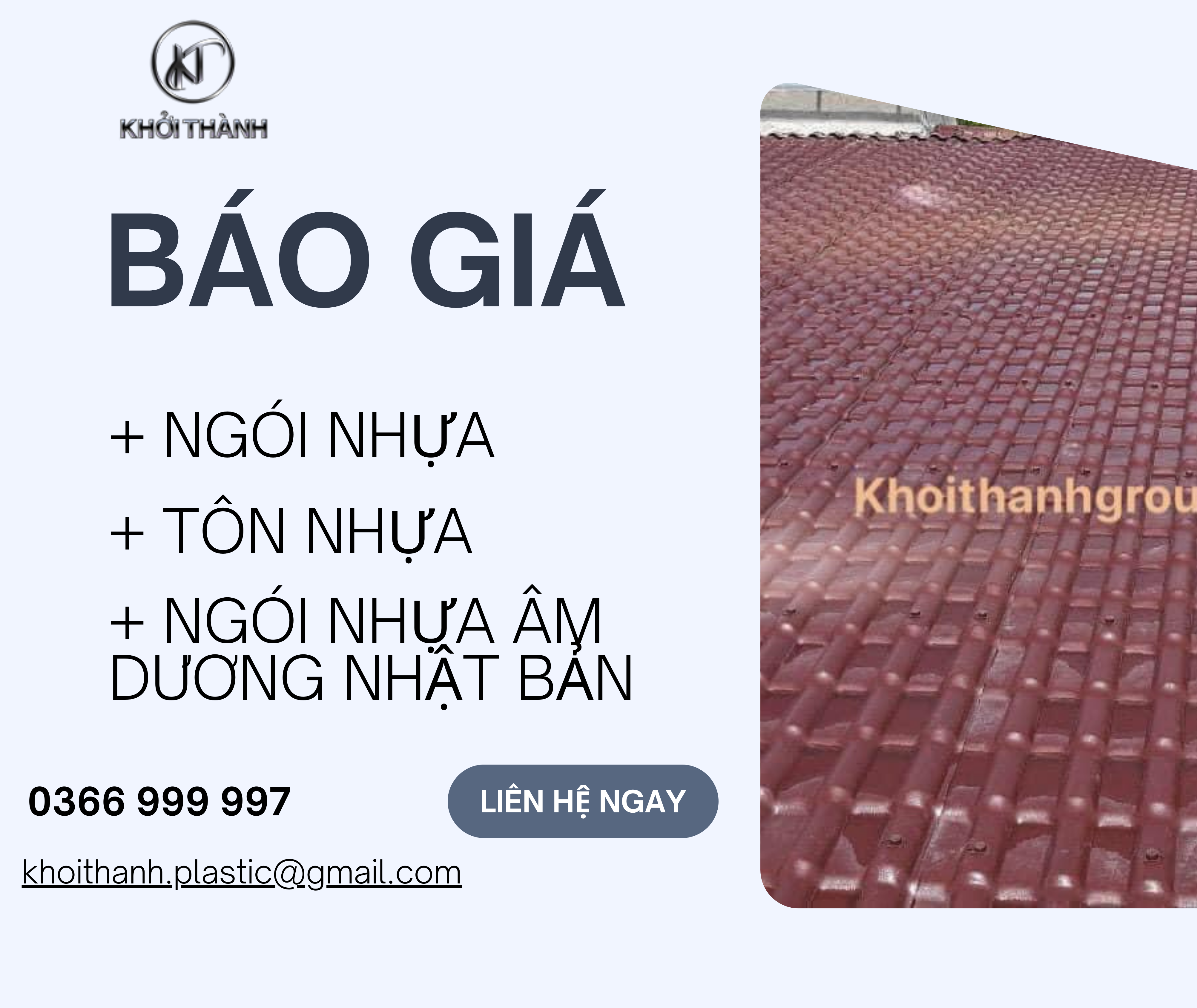 Báo giá thi công lợp mái bằng tôn nhựa, ngói nhựa và ngói nhựa âm dương