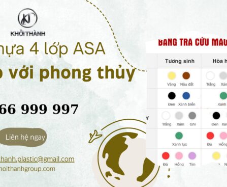 màu sắc tôn nhựa 4 lớp ASA phù hợp với phong thủy