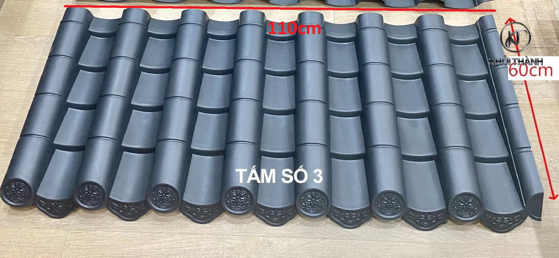 Ngói nhựa âm dương khổ 60x110cm tấm số 3