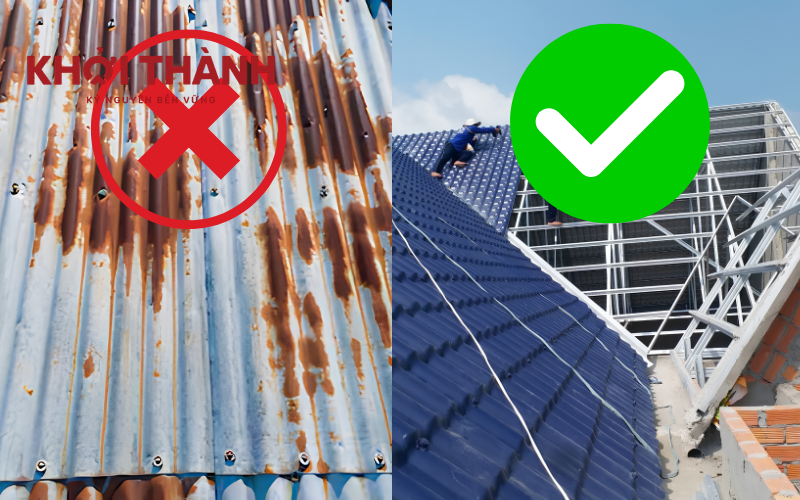 So sánh sự khác biệt tôn ngói nhựa và tôn truyền thống