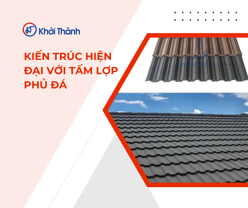 kiến trúc hiện đại với tấm lợp phủ đá