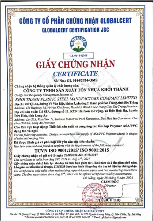 Chứng nhận iso