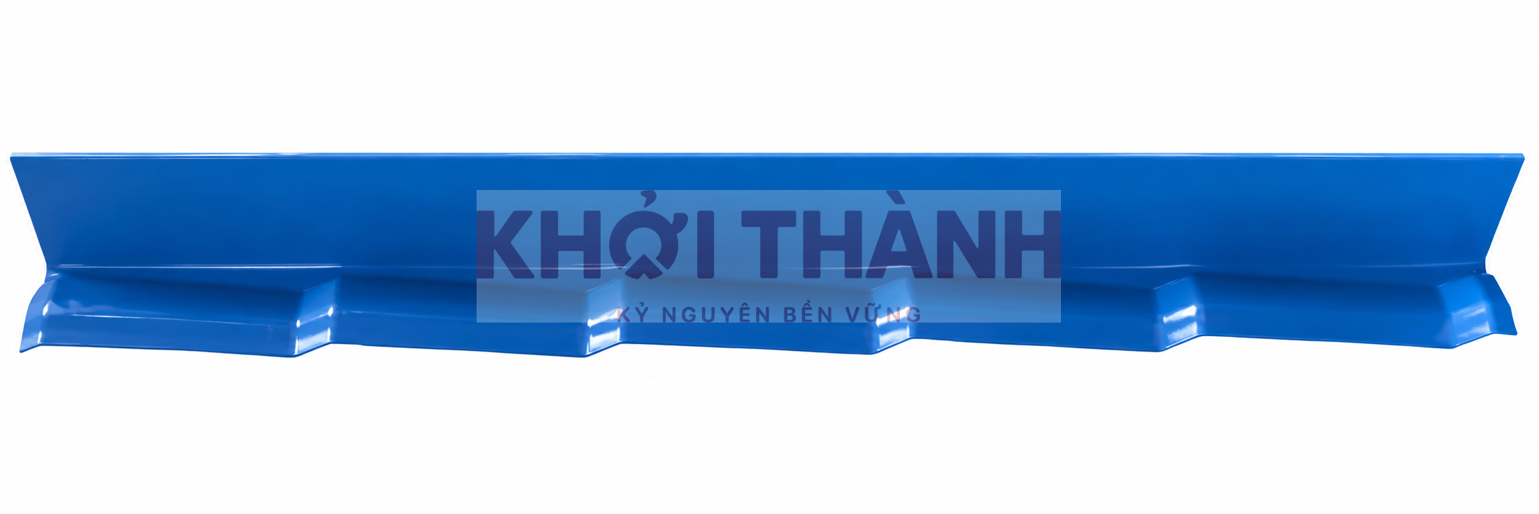 Diềm mái dạng gấp theo catalogue Khởi Thành – minh họa màu xanh