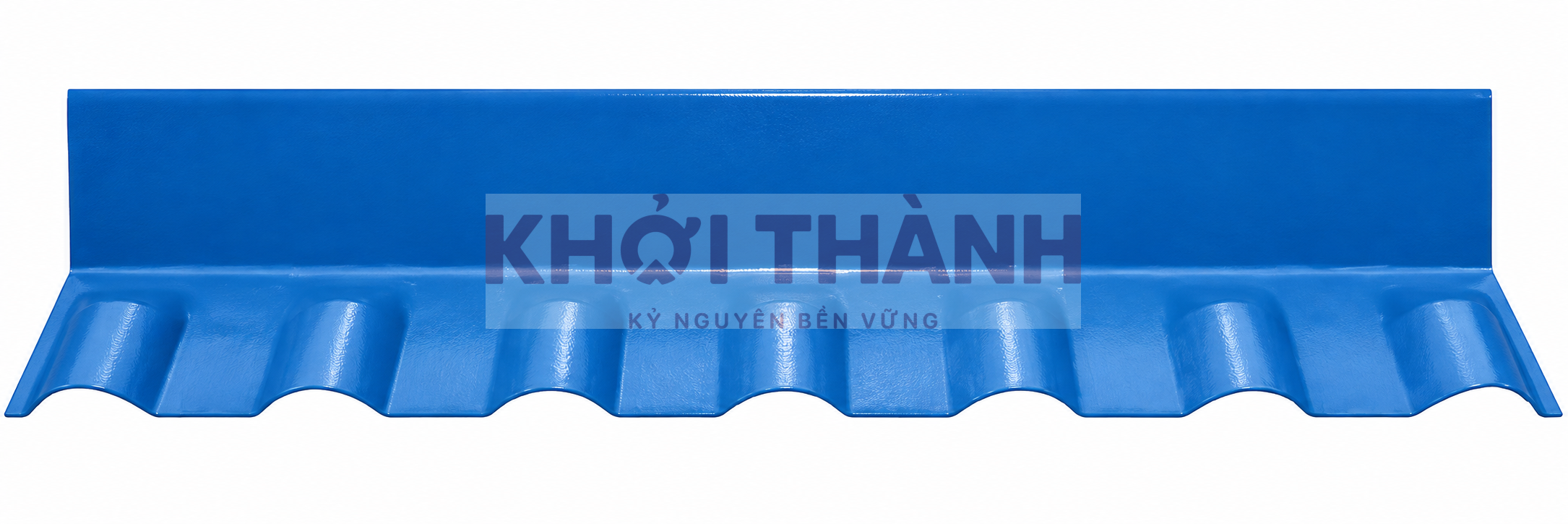 Tấm ốp tường mái ngói theo catalogue Khởi Thành – minh họa màu xanh