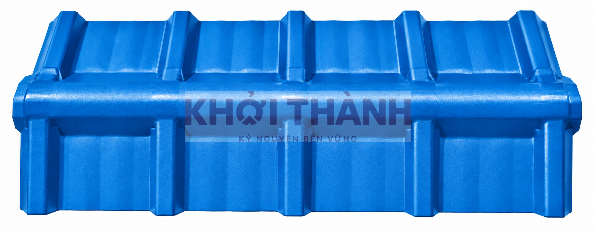 Tấm úp nóc 5 sóng theo catalogue Khởi Thành – minh họa màu xanh