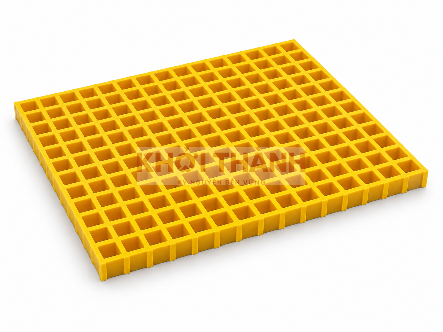 Tấm sàn FRP grating ô lưới màu vàng trong catalogue Khởi Thành