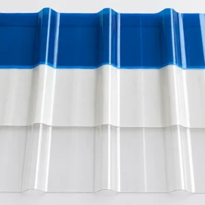 Tấm lấy sáng composite FRP ba màu xanh, trắng sữa và trong — ảnh minh họa từ mẫu