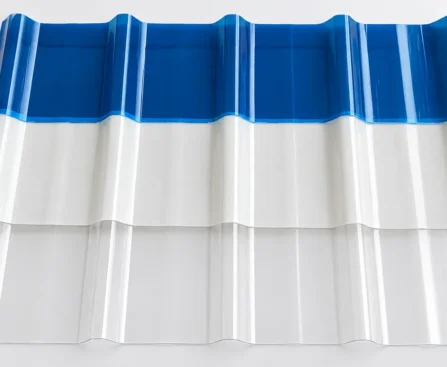 Tấm lấy sáng composite FRP ba màu xanh, trắng sữa và trong — ảnh minh họa từ mẫu