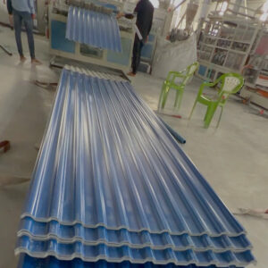 Tôn nhựa 11 sóng vuông xanh dương Khởi Thành tại nhà máy